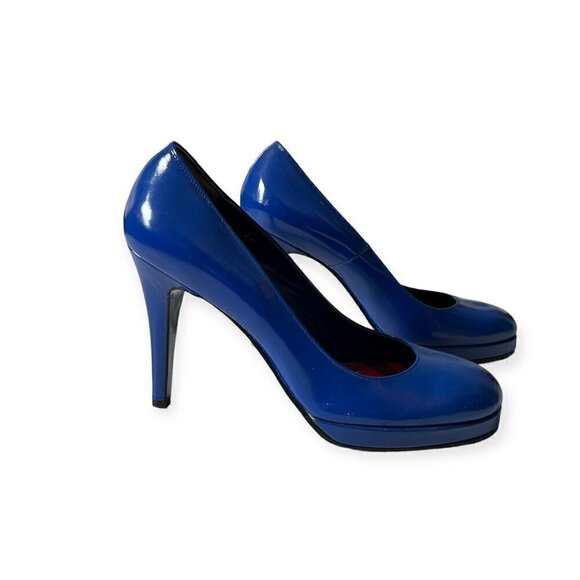Junya Watanabe Comme des Garçons Blue Platform Pumps, Size 24.5 Japan - Picture 7 of 16